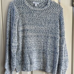 Nine West Blue and White Textured Sweater